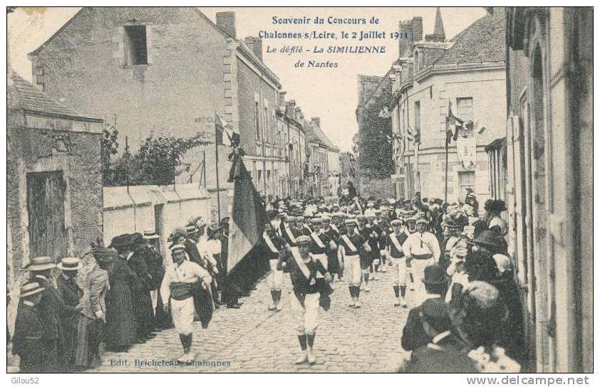 49-- Challonnes Sur Loire -Souvenir Du Concours Du 2 Juillet 1911-Le Défilé "La Similienne" De Nantes - Chalonnes Sur Loire