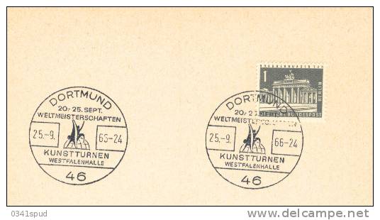 1966 Allemagne Dortmund Gymnastique  Gymnastics Ginnastica  Champ Monde  Sur Carte - Gymnastics