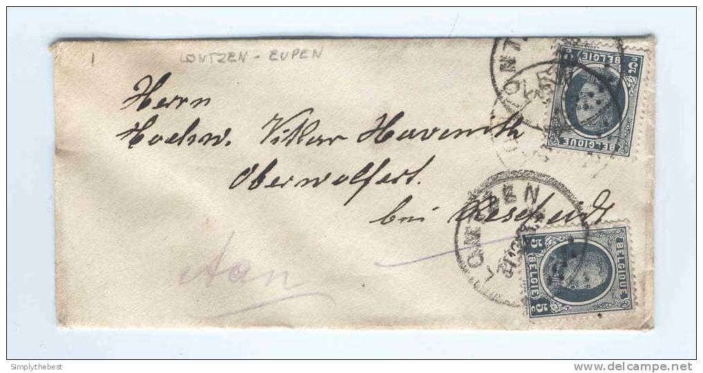 Lettre TP Houyoux LONTZEN 1923 Vers Allemagne - TARIF FRONTALIER   --  GG578 - 1922-1927 Houyoux