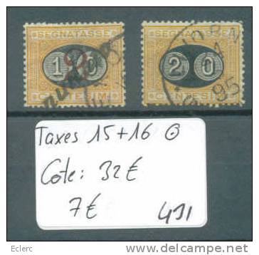 ITALIE  No Michel Taxes 15+16  Oblitérés.       Cote: 32 € - Postage Due