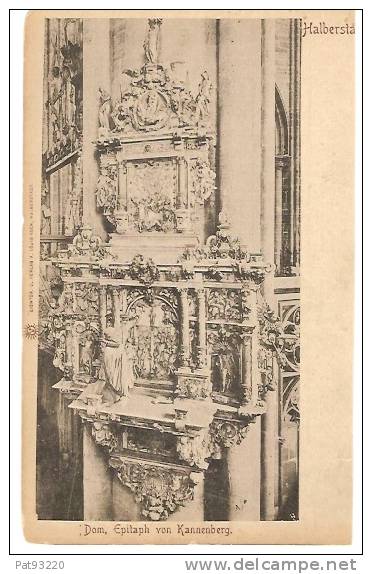 ALLEMAGNE / HALBERSTADT N° 9 : Dom, Epitaph Von Kannengerg/CPA Dos Unique/Bords Usés!! - Halberstadt