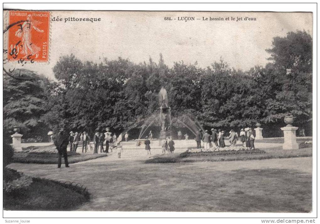 CPA  - Luçon - Le Bassin Et Le Jet D'Eau  (Vendée Pittoresque) - Lucon