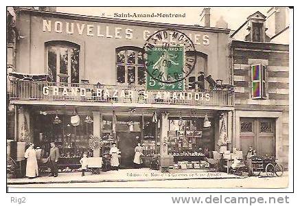 18 - SAINT AMAND MONTROND,  NOUVELLES GALERIES - EDITEUR DE LA CARTE - ECRITE 1909 - Saint-Amand-Montrond