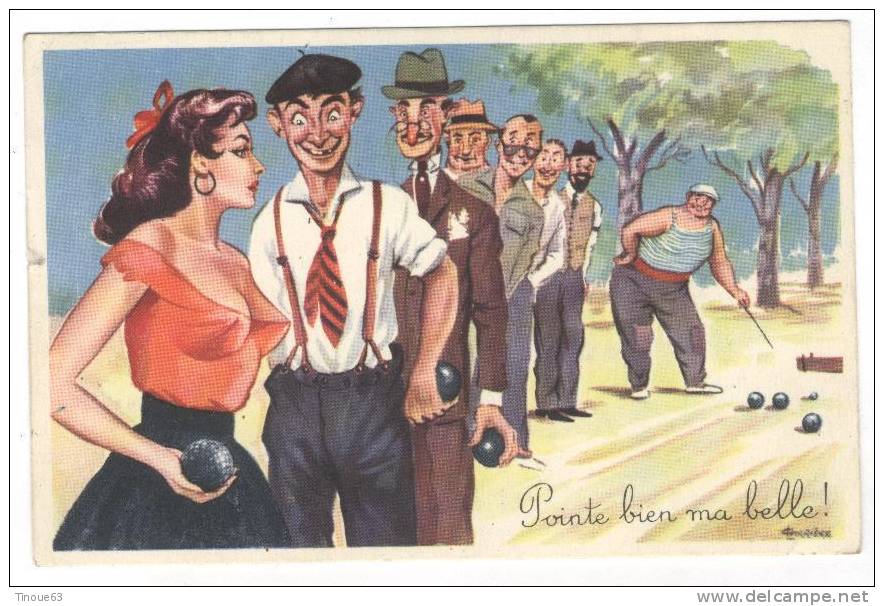 JEU DE BOULES  LYONNAISES - HUMOUR - Illustrateur CARRIERE - Petanque