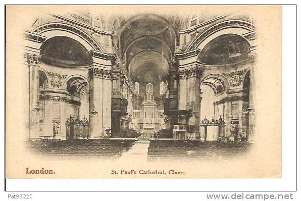 LONDRES : Cathédrale Saint Paul, La Chaire-ST. Paul´s Cathedral, Choir/CPA NEUVE/TBE+++++ - St. Paul's Cathedral