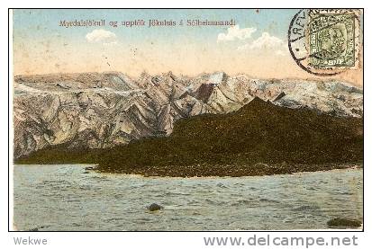 ISL052 /  ISLAND - AK Myrdalsjökull 1916 USA Mit 5 Aur Als Drucksache - Covers & Documents