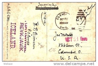 ISL052 /  ISLAND - AK Myrdalsjökull 1916 USA Mit 5 Aur Als Drucksache - Cartas & Documentos