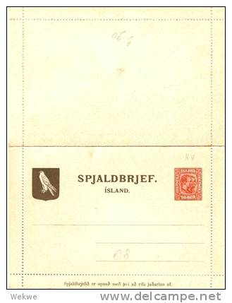 ISL056 / ISLAND -  Kartenbrief K 4 Mit Falke Christian IX/Frederik VIII 10 Aur - Covers & Documents