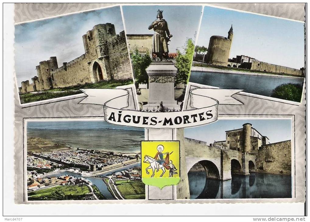 AIGUES MORTES 30 Carte Multivues Editions SL Carte Dentelée Réal Photo - Aigues-Mortes