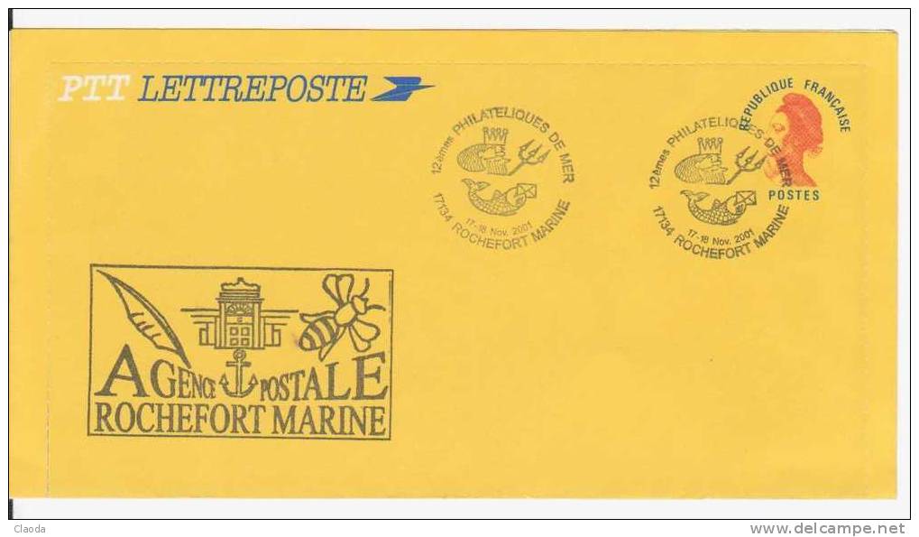 4608 CARTE - LETTRE ( Agence Postale Rochefort Marine (RRR). - Kartenbriefe