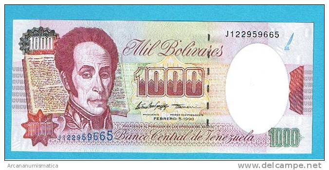 VENEZUELA  1.000   BOLIVARES    5-2-1998  KM#73  PLANCHA/UNC/SC   DL-2608 - Venezuela