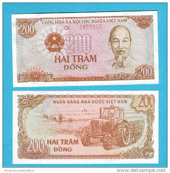 VIETNAM   200  DONG    1987  KM#100  PLANCHA/UNC/SC   DL-2612 - Viêt-Nam