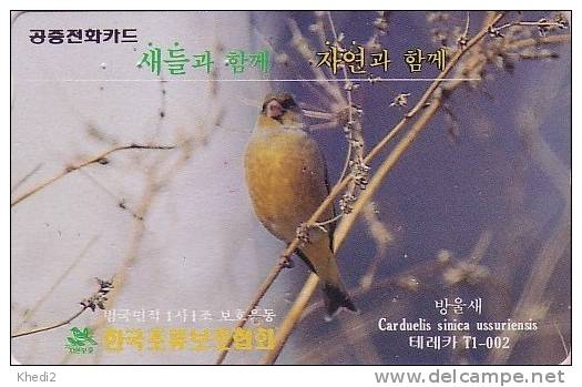 Télécarte Privée COREE - ANIMAL - OISEAU Passereau CHARDONNERET - BIRD KOREA Phonecard - Vogel TK - Corée Du Sud
