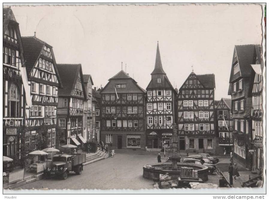 Fritzlar Marktplatz With Old Mercedes Truck Camion - Fritzlar