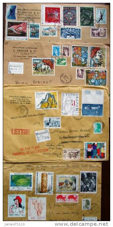 Joli Lot De 12 Enveloppes "valeur Déclarée" 1976 à 1991. BEAUX AFFRANCHISSEMENTS. - Brieven En Documenten