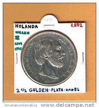 HOLANDA 2 1/2 GULDEN  1.872 PLATA/SILVER KM#82 Willen III (1841-1890)    DL-2637 - Gold And Silver Coins