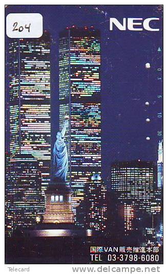 Telecarte Statue Of Liberty (204) Statue De La Liberte Twins Towers New York USA  Phonecard - Paysages