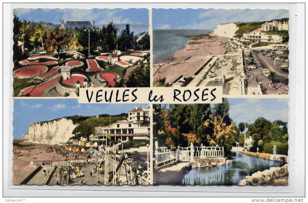 K3 - VEULES-les-ROSES - Le Golf Miniature - Les Jeux Et Le Casino - Vue Générale De La Plage - L'Abreuvoir - Veules Les Roses