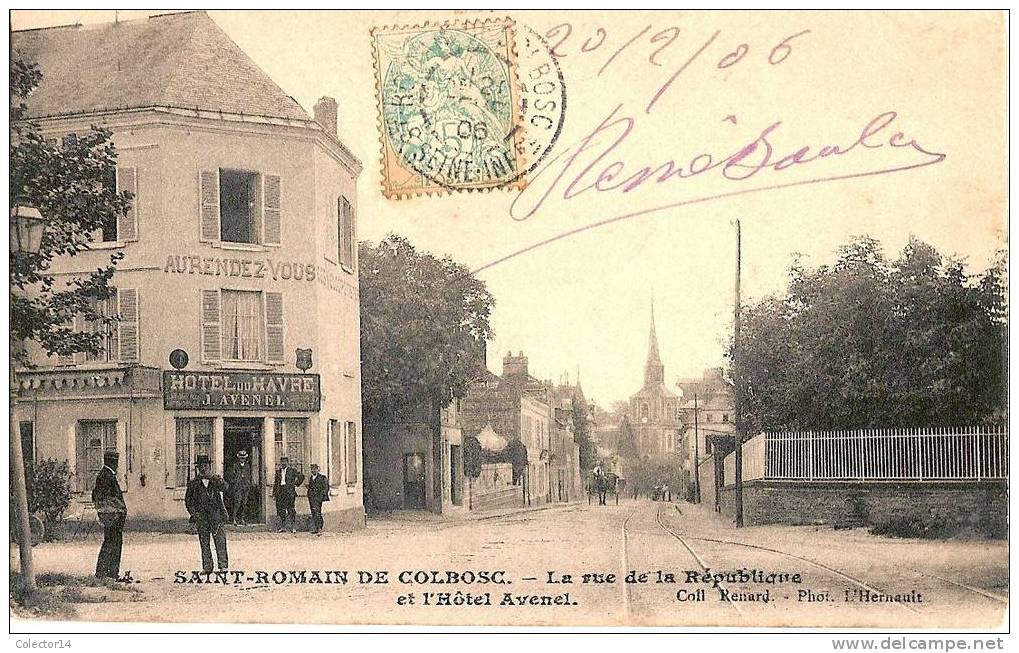 SAINT ROMAIN DE COLBOSC 1906  HOTEL DU HAVRE J AVENEL - Saint Romain De Colbosc