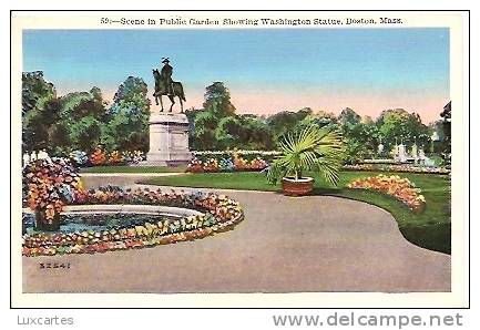 59 . SCENE IN PUBLIC GARDEN SHOWING WASHINGTON STATUE.BOSTON.MASS. - Boston