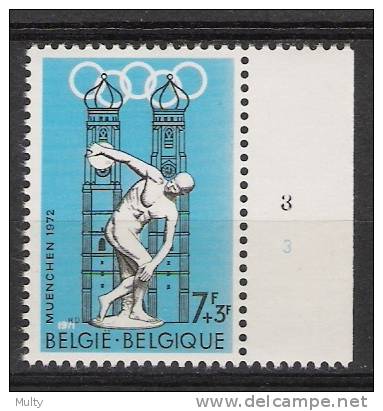 Belgie OCB 1590 (**) Met Plaatnummer 3. - 1971-1980