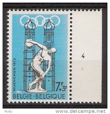 Belgie OCB 1590 (**) Met Plaatnummer 4. - 1971-1980