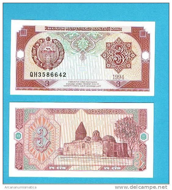 UZBEQUISTAN   UZBEKISTAN  3 SUM  1994  KM#74   PLANCHA/UNC/SC   DL-2653 - Ouzbékistan