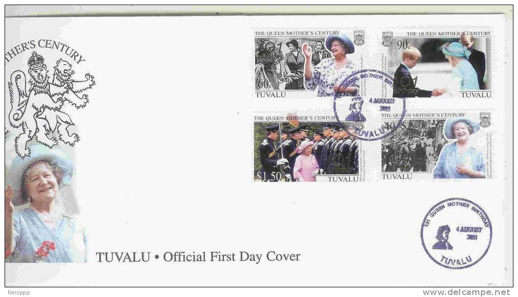Tuvalu-2001 Queen Mother 101 Birthday   FDC - Tuvalu