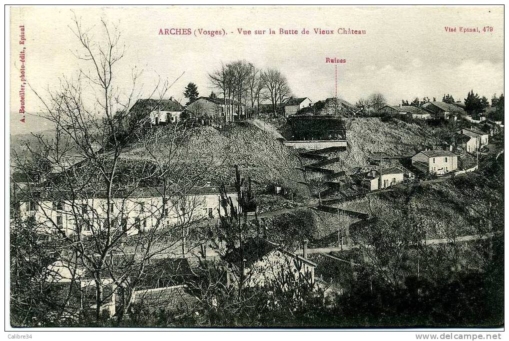 VOSGES ARCHES Vue Sur La Butte De Vieux Chateau (1916) - Arches