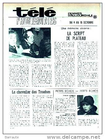 PROGRAMME TV Ancien 9/10/1966 Au 15/10/1966  Article Sur Bernard VERLEY. - Televisie
