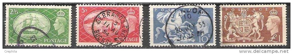 Grande Bretagne - 1951 - Y&T 256/9 - S&G 509/12 - Oblit. - Used Stamps