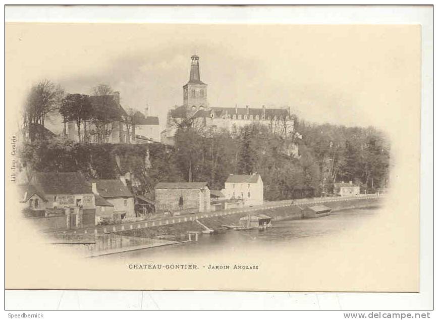 9772 Chateau Gontier Jardin Anglais . Lib Corairie Bateau Lavoir - Chateau Gontier
