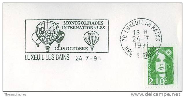 SD0118 Montgolfiades Internationales Flamme Luxeuil Les Bains 1991 - Montgolfier