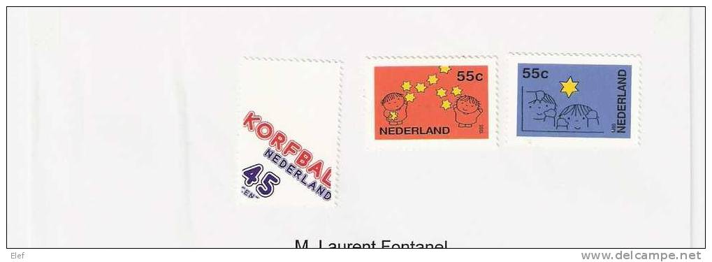 Nederland : Lettre Avec 2 Timbres Comics / BD " DICK BRUNA " + Timbres " Korfbal " ; TB - Cómics