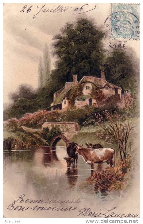 CPA Belle Carte PRECURSEUR FANTAISIE Illustration Meissner&Buch N°1276 "Wie Könnt Ich Dein Vergessen   " Paysage " TBE - Farms