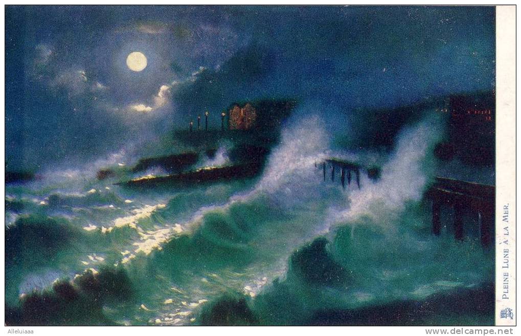 CPA Belle Carte PRECUSEUR Illustration Raphael TUCK " PLEINE LUNE A LA MER " N°397 TBE - Tuck, Raphael