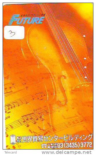 Télécarte Telefonkarte - VIOLIN - VIOLINE - VIOOL (3) Instrument De Musique - Musik Muziek Music JAPAN PHONECARD - Música