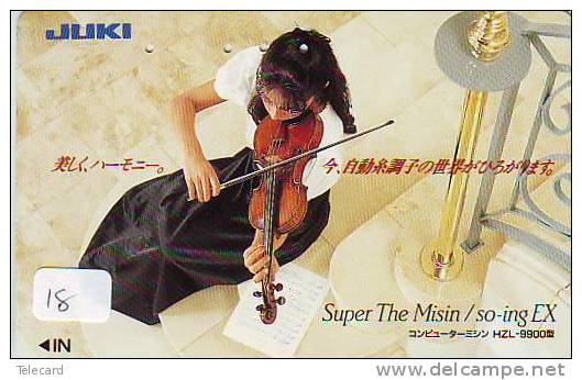 Télécarte Telefonkarte - VIOLIN - VIOLINE - VIOOL (18) Instrument De Musique - Musik Muziek Music JAPAN PHONECARD - Música