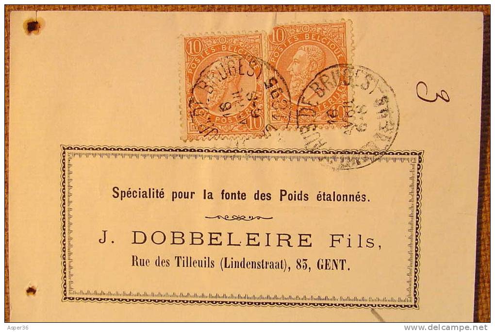 Reçu Avec Timbre Poste "J.Dobbeleire, Gent 1895" - 1800 – 1899