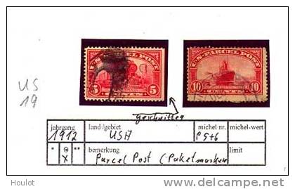 USA Mi.N°  P 5 + 6 Gestempelt Parcel Post (Paketmarken.) 5 Rechts Geschnitten Mit Roter Schnittlinie - Colis