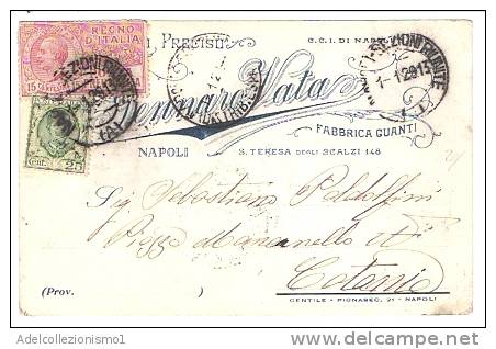 2519)cartollina Con 15c Posta Pneumatica + 25c Floreale Da Napoli A Catania Il 31-12-1928 - Storia Postale