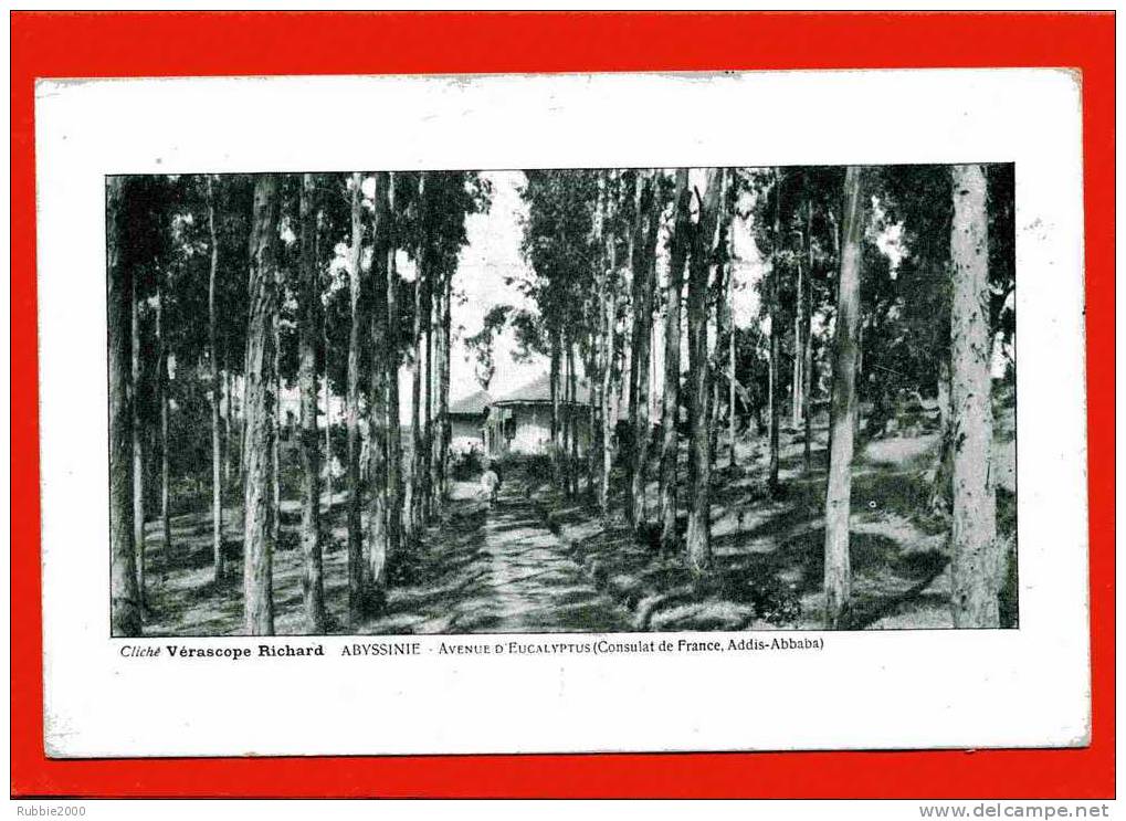 ABYSSINIE ADDIS ABBABA CONSULAT DE FRANCE AVENUE D EUCALYPTUS CLICHE VERASCOPE RICHARD CARTE EN TRES BON ETAT - Ethiopia