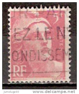 Timbre France Y&T N° 719A  (2) Obl.  Marianne De Gandon.  5 F . Rose. Cote 0,15 € - 1945-54 Marianne De Gandon