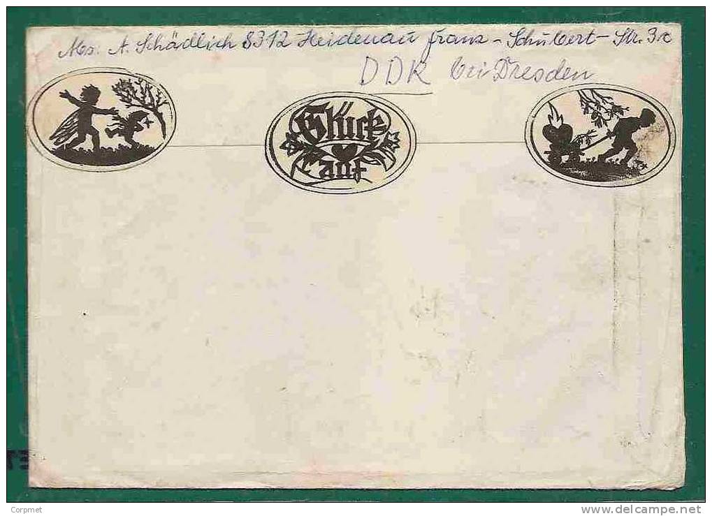 WATER -COMM WATER CACHETED GERMANY DDR COVER -Yvert # 2616/9 +INDIA #2084- Sent To ARGENTINA -at Back VIGNETTES Closing - Water