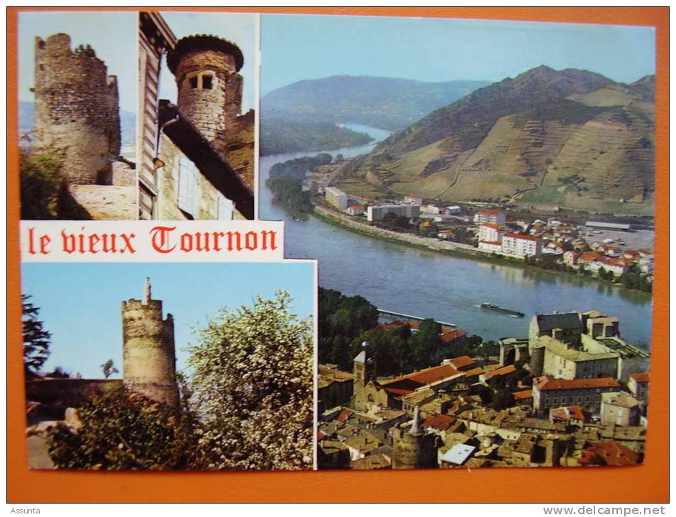 ARDECHE - Le Vieux TOURNON - 4 Vues # , Bâteau Sur Le Rhône - Tournon