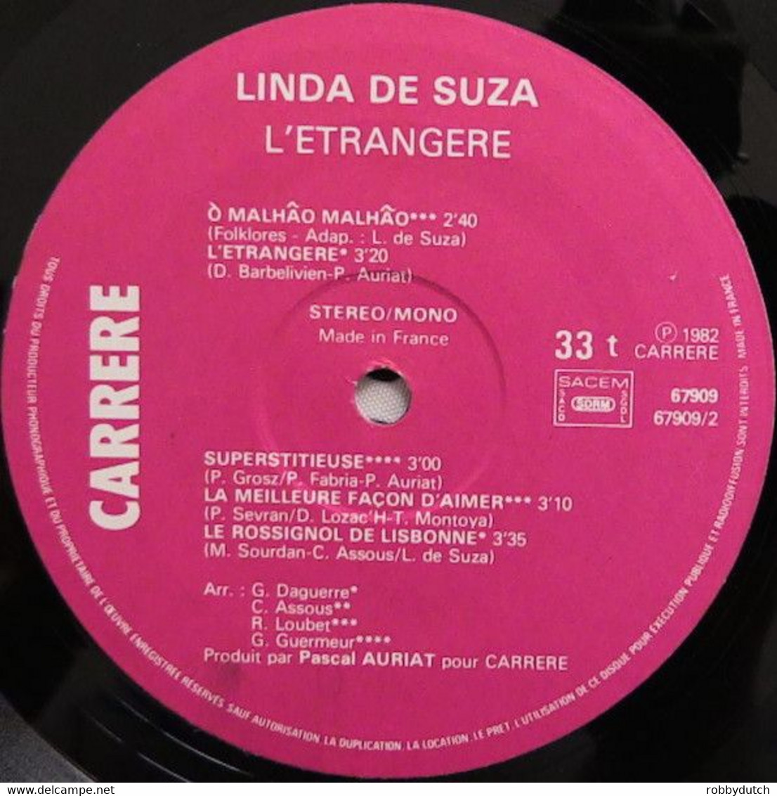 * LP * LINDA DE SUZA - L'ETRANGÈRE (france 1982 Ex-!!!) - Otros - Canción Francesa