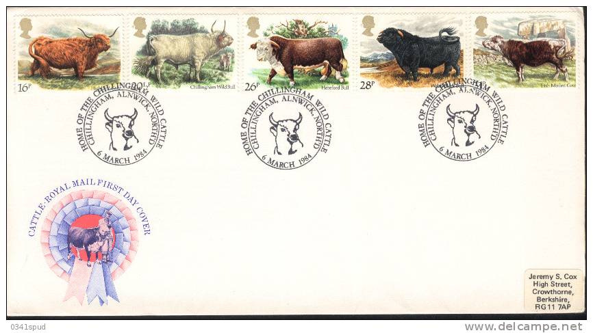 1984 Grande Bretagne  FDC  Ferme Fattoria Bovins Bovino Vache Mucca Cow - Farm