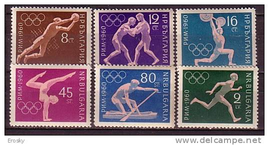 L1375 - JEUX OLYMPIQUES 1960 BULGARIE BULGARIA Yv N°1024/29 ** - Neufs