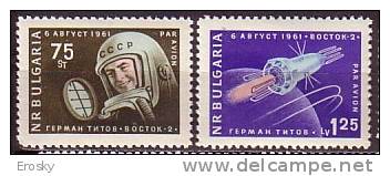 L1629 - BULGARIE BULGARIA AERIENNE Yv N°83/84 ** ESPACE SPACE - Poste Aérienne