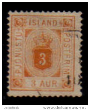 ICELAND    Scott: # O 4  F-VF USED - Gebruikt